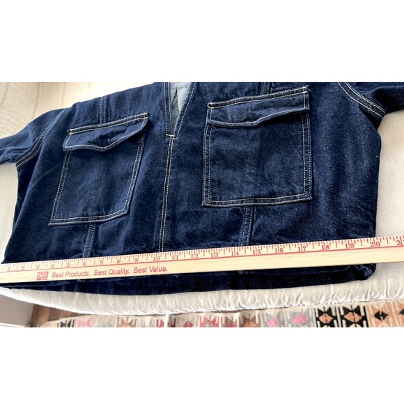 ZARA Z1975 New Cropped Short Sleeve Denim Shirt - NWT! - L - Picture 13 of 13